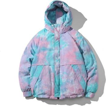 Hooded Tie-Dye Parka Jacket for Men