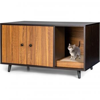 Cat Box Mobile 90x50x50 Marrone con Ingresso Avvolgibile