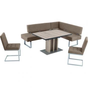 Spider II Eckbankgruppe von K+W – Set mit 195‑cm Schenkel, 2 Freischwingern und 120‑cm Auszugstisch – Beige (Sand38)