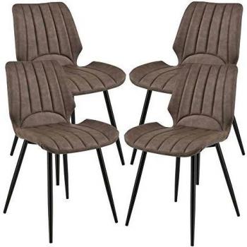 Set 4 Sillas Pohorje con Asiento Acolchado – Marrón Oscuro