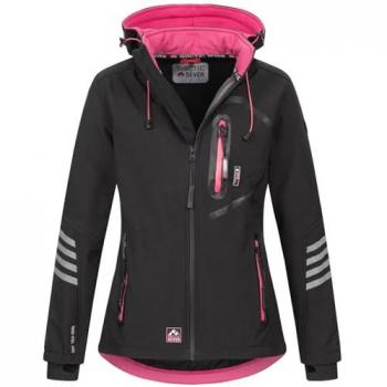 Softshelljacke ARCTIC SEVEN ASNicolia Gr. 3XL, pink (schwarz, pink), Damen, Obermaterial: 96% Polyester, 4% Elasthan; Innenmaterial: 100% Polyester, Jacken, funktionale Outdoorjacke mit abnehmbarer Kapuze