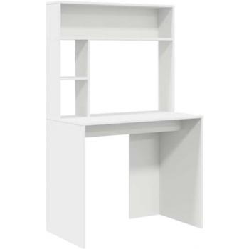 VidaXL 91x50x149cm Desk, White, Engineered Wood with Shelf
