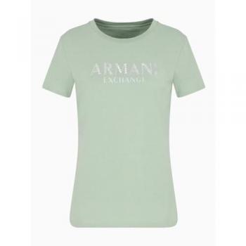 Armani Exchange Mujer Camiseta Algodón Verde XS