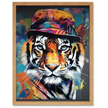 Urban Tiger with Bucket Hat – 12x16 Frameable Print