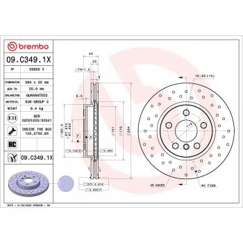 BREMBO Gelochte Bremsscheibe 294mm für Mini/BMW