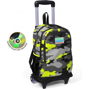 Kids Black Gray Camouflage Backpack by Coral High