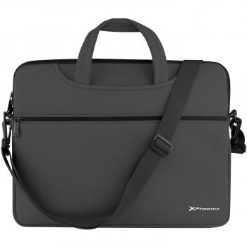 Funda Maletín Neopreno Phoenix para Portátil o Tablet hasta 16 Interior Terciopelo Negra