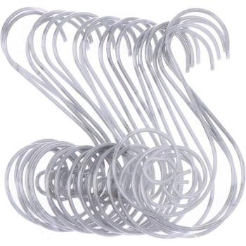 20Pcs S Hooks for Bathroom and Coat Hanging
