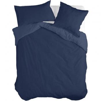 Housse de couette 100% coton bleu marine 240x220 cm