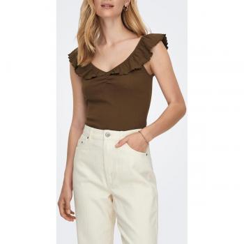 Top Only de mujer con volantes y escote fruncido