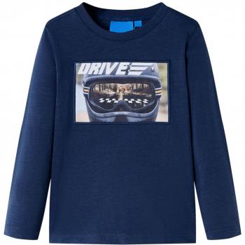 VidaXL Girls' Long Sleeve T-Shirt Navy Melange 140