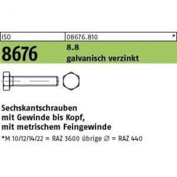 Sechskantschraube ISO 8676 M14x1,5x70 8.8 verzinkt 50 Stück