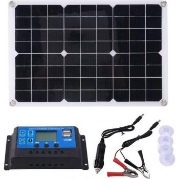 Cargador de Batería Solar 15W con Controlador de 50A y Doble USB