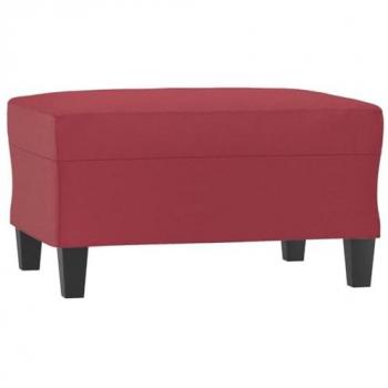 Reposapiés de cuero sintético rojo tinto 70x55x41 cm
