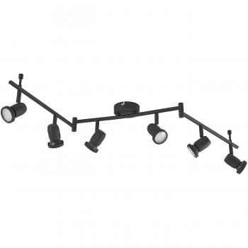 Simano Iron 6-Bulb Ceiling Light, Black, 120.5 cm