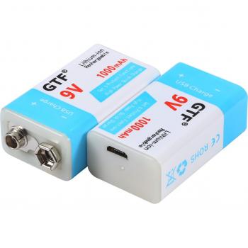 Batterie Li‑Ion 9 V 500 mAh – GTF – Rechargeable – Utilisation KTV