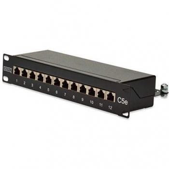 DIGITUS Professional 10 Patchpanel, LSA Cat 5e, 12-Port, 1HE, Geschirmt, 10 Zoll