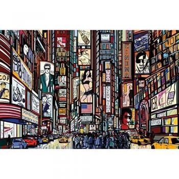 Künstlerische Wanddekoration von New York City im Comic-Style by Great Art XXL Poster