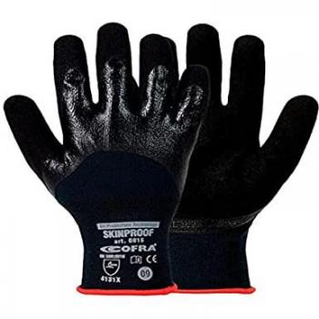 Cofra-Guantes de Trabajo Cofra Skinproof Negro Nailon Elastano Nitrilo 10