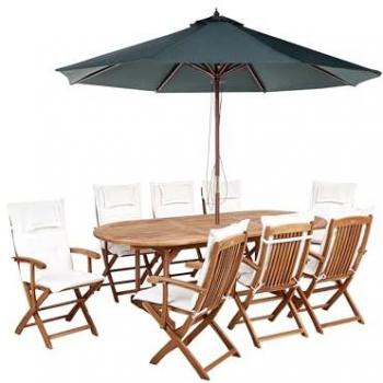 Table et Chaises de Jardin Acacia 8 Places Maui II