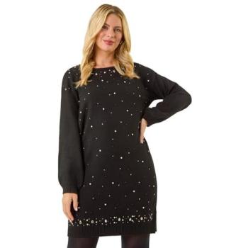 Robe Tricot Noir Petite Roman Roman Élégante
