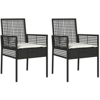 Sillones de Jardín en Poliratán Negro – Paquete de 2