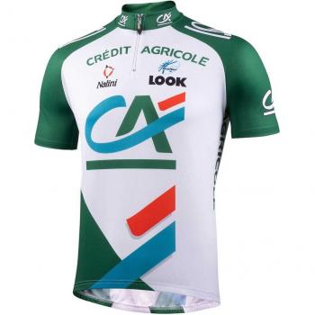 Nalini Crédit Agricole Green & White Crew‑Neck Top – Size M