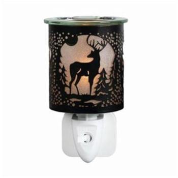Gold‑Trimmed Stag Wax Melter Plug‑In, 13 cm