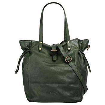 Shopper FORTY, grün, leicht glänzend, Leder