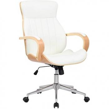Office Melilla Luxe – Silla de oficina con respaldo simulado de cuero blanco