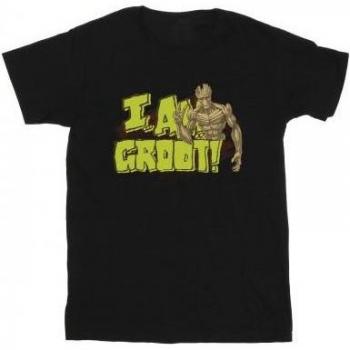 I Am Groot Black Cotton T-Shirt 12-13