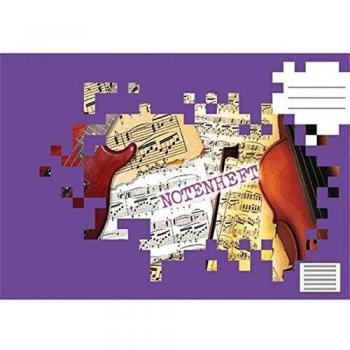 Musiknotenheft A5 Querformat 8 Blatt, 80g/m² Papier, Lineatur 14 mit Hilfslinien von LANDRÉ