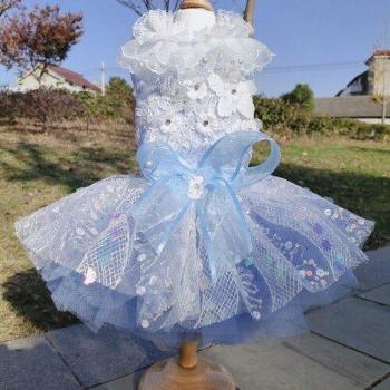 Jupe tutu féérique pour petit chien – Nœud papillon chic
