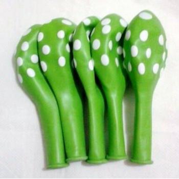 Palloncini Verde Lime con Pois Bianchi 12 Pezzi