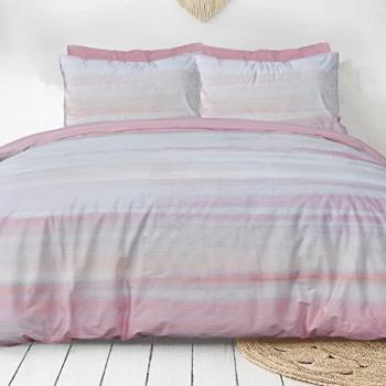 Hotel‑Grade Pink Velvet Duvet Set – Reversible Ribbed Design, King Size