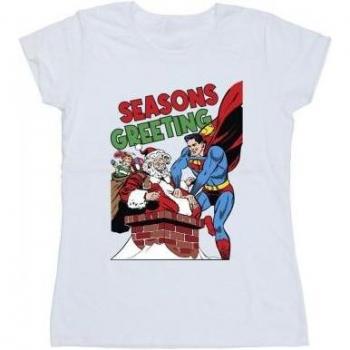 Santa Claus Superman Comic Tee – Women's XL White