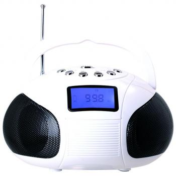 August SE20: radio FM portátil, reproductor MP3 y alarma con conexión AUX