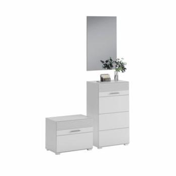 KLEANKIN Set Miroir & Chaussures Blanc Laqué