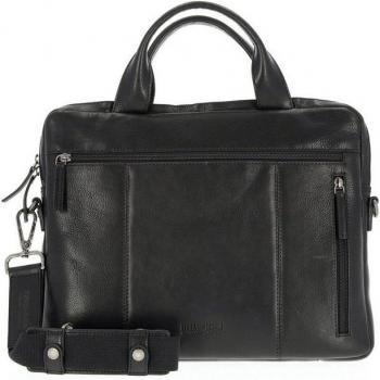 Roma Leather Executive Briefcase – 38 cm, Black, Dedicated Laptop Slot (Leonhard Heyden)