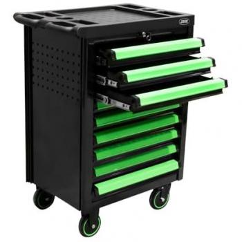 Carro de herramientas verde con 9 cajones