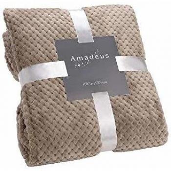 Plaid Amadeus 130x170 taupe en polyester