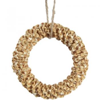 Ornement festif en paille H 2cm Ø 9cm