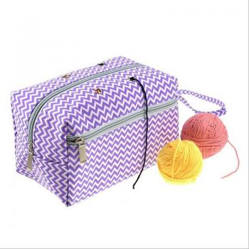 Pochette de rangement pour aiguilles et fils de crochet en coton