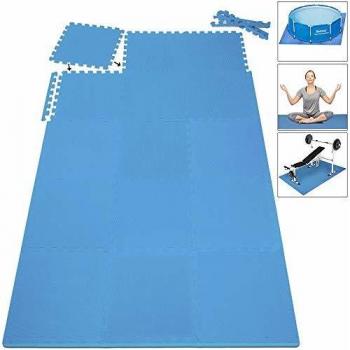 Monzana Interlocking EVA Foam Floor Mat Set 8Pcs Blue 45x45cm