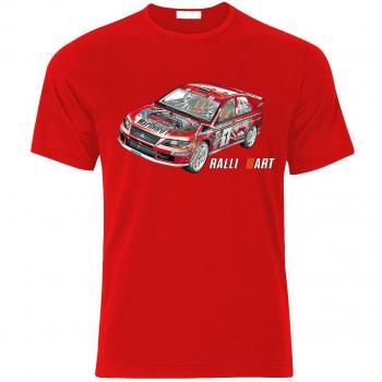 T-shirt Mitsubishi Lancer Evo IX WRC Fan (XL, Rouge)