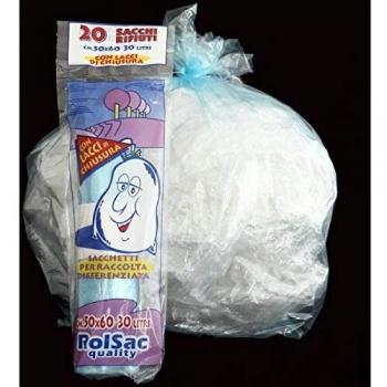 Rotolo di Sacchi Rolsac Cagliplast Azzurro/Trasparente, 50x60 cm, con Busta Esterna