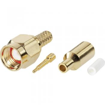 BKL Electronic SMA Connector Plug, Straight 50 Ω, Gold-Plated, Crimp Type