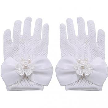 Gants élégants blancs à doigts complets pour femmes