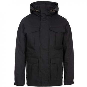 Trespass Rainthan Chaqueta de Lluvia con Capucha Oculta, Hombre, Negro, XL