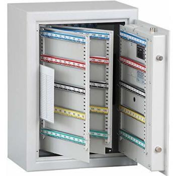 Cassaforte per chiavi con ganci regolabili